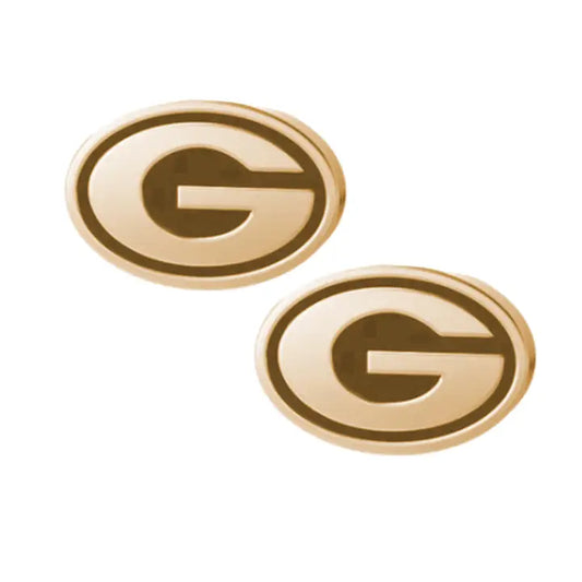 Canvas Style Georgia Bulldogs 24K Gold Plated Stud Earrings