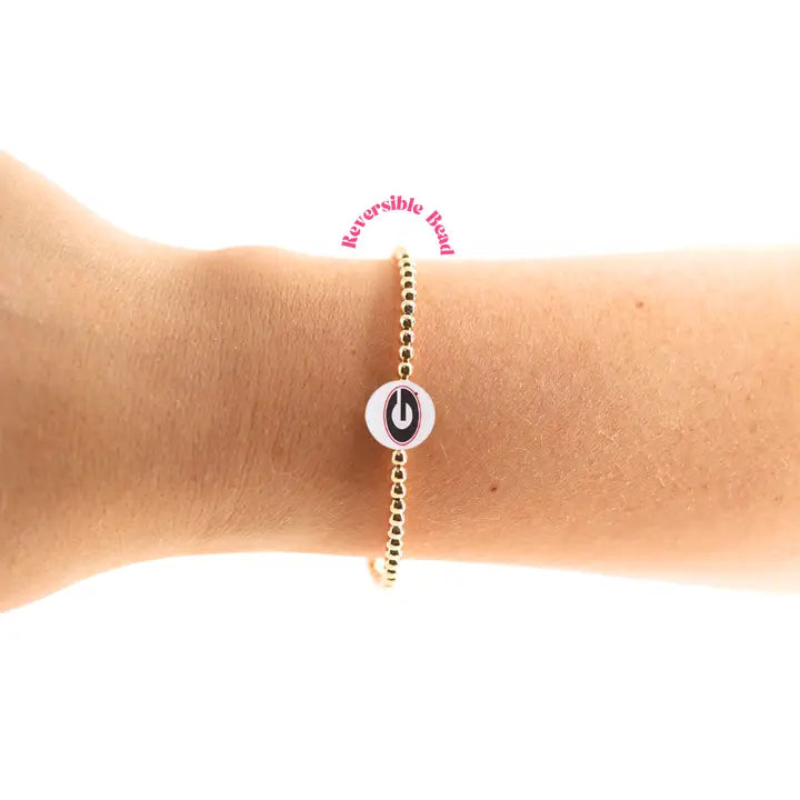 Beaded Blondes Georgia/Bulldogs Logo + Sprinkle Bracelet Stack
