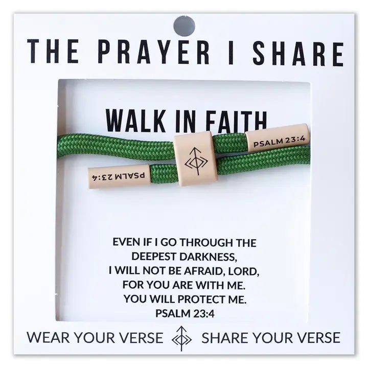THE PRAYER I SHARE Walk in Faith Prayer Cord Bracelet | Christian Athletes