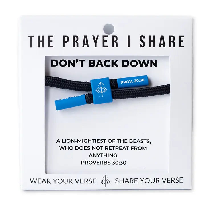 THE PRAYER I SHARE Don't Back Down Bracelet, Christian Cord Bracelet