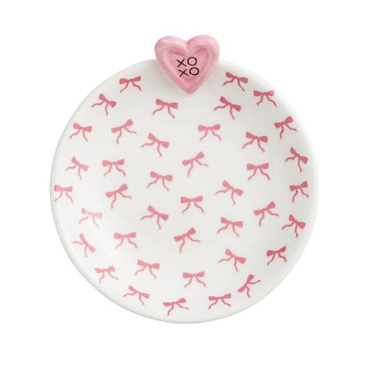 MUD PIE PINK HEART TIDBIT DISH