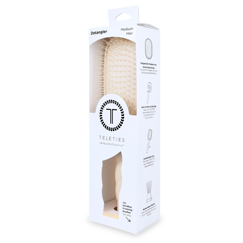 Teleties Detangler Hair Brush For Medium Hair - Tan