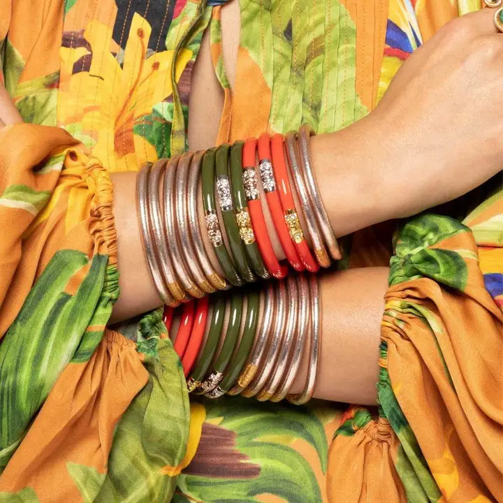 BuDhaGirl Three Kings All Weather Bangles® (Awb®) - Coral-Medium