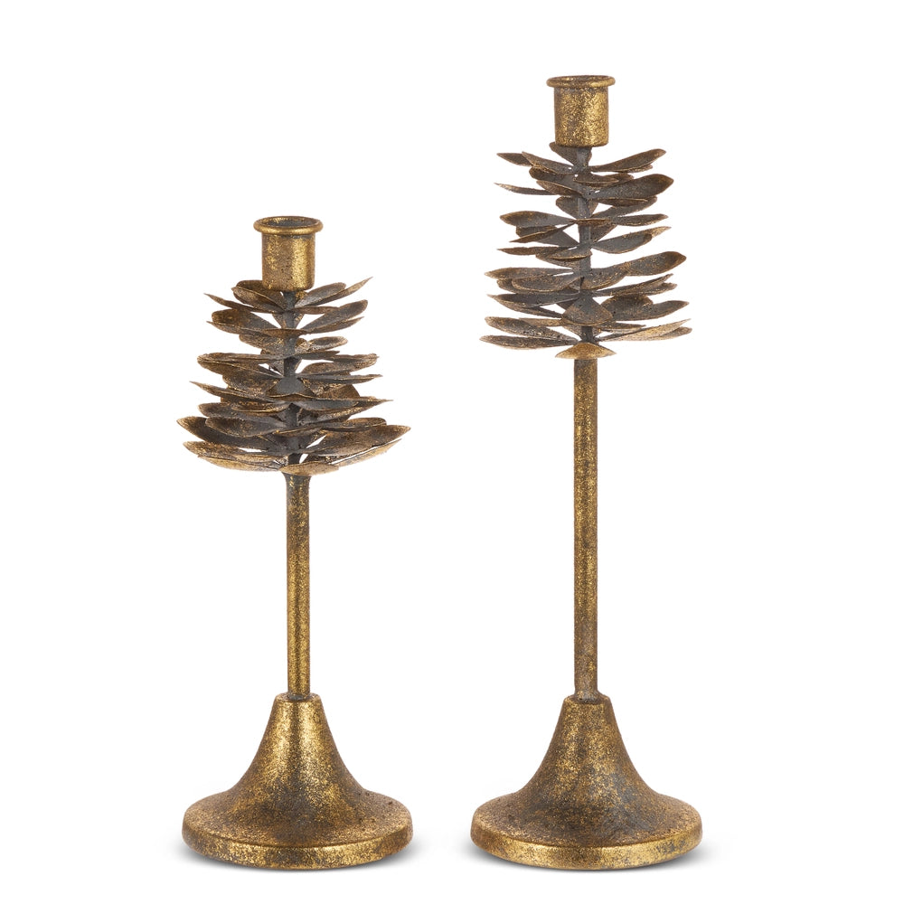 RAZ Imports Antique Pinecone Candle Holder
