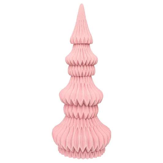 Boston International 12" Flocked Modern Pink Resin Tree Christmas Décor
