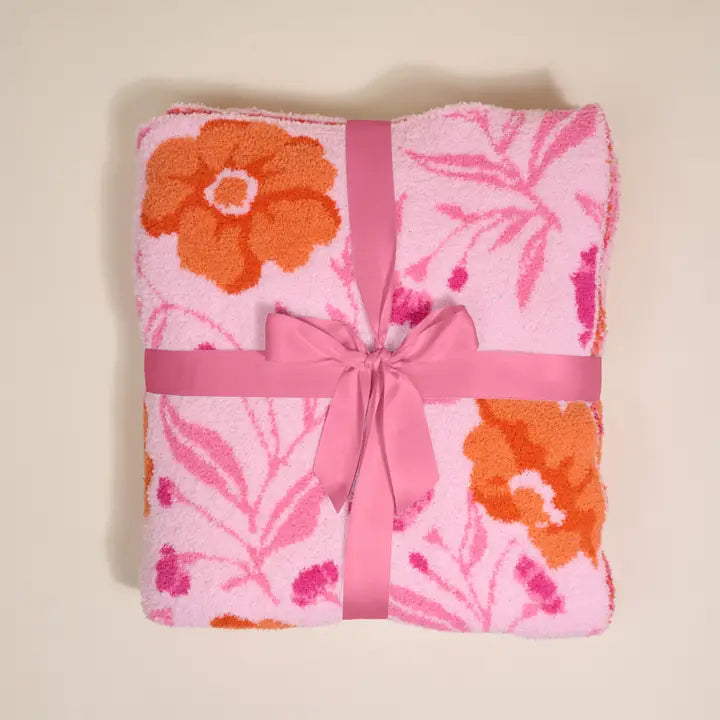 The Darling Effect Cozy Dreams Luxe Blanket–Poppin' Petals Hot Pink