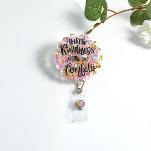 Outside the Box, LLC Glitterific Badge Reels Confetti