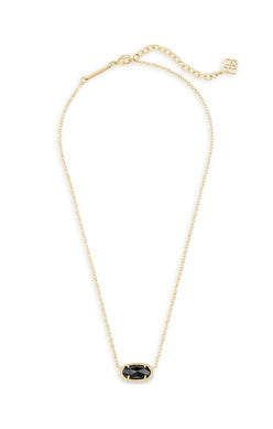 KENDRA SCOTT ELISA SHORT PENDANT NECKLACE GOLD BLACK