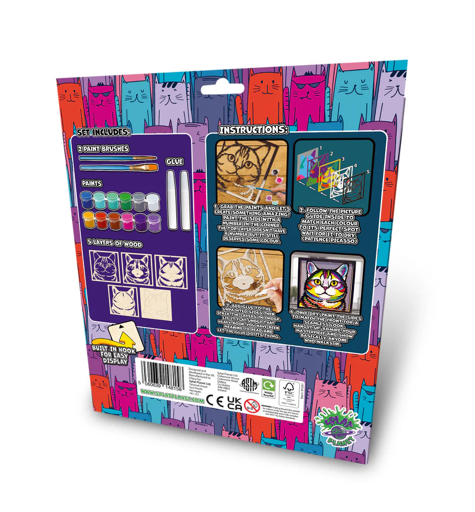 SPLAT PLANET WOODEN CAT ART CRAFT KIT