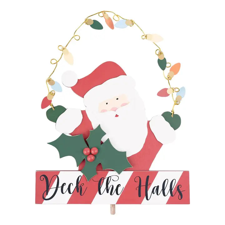 Glory Haus Deck the Halls Santa Topper