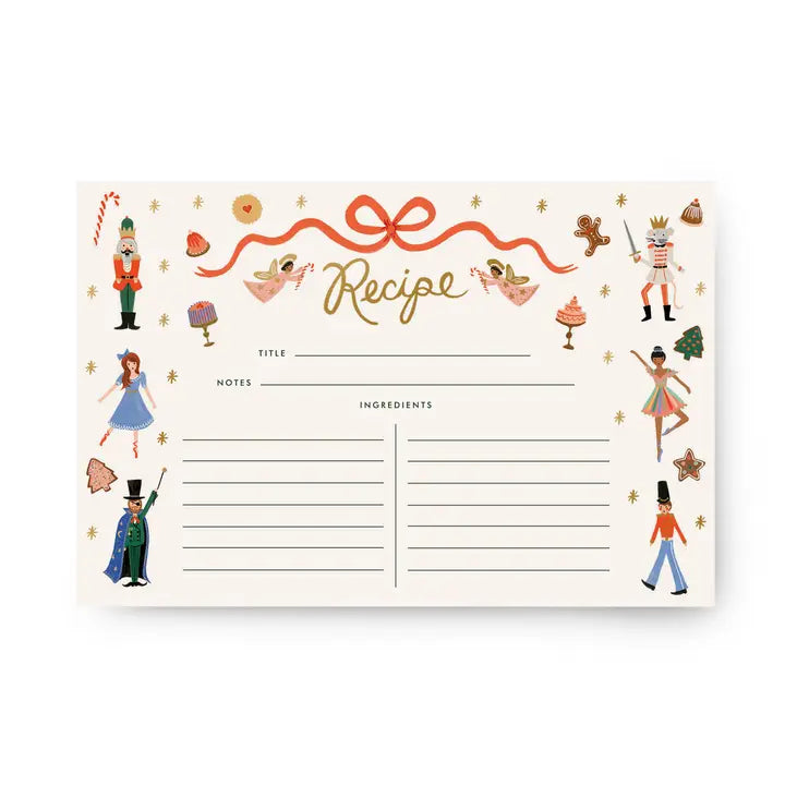 Rifle Paper Co. Pack of 12 Nutcracker Recipe Cards