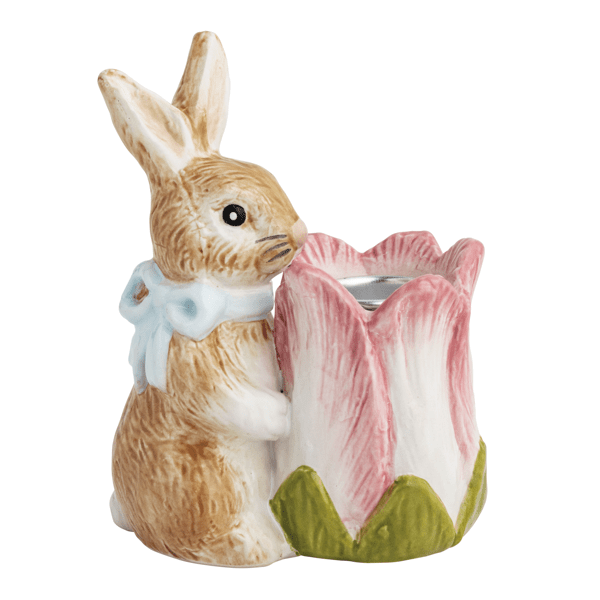 MUD PIE TULIP CERAMIC TAPER HOLDER