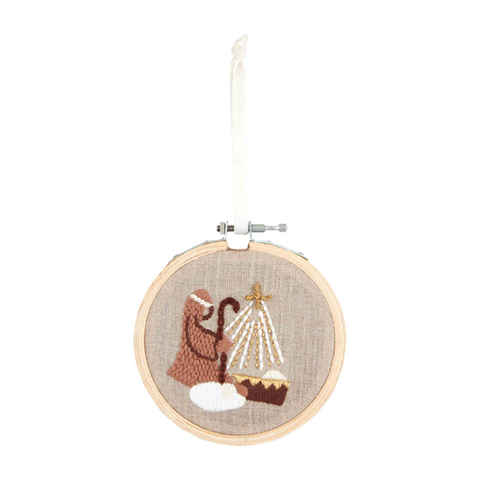 MUD PIE SHEPHERD EMBROIDERED ORNAMENT