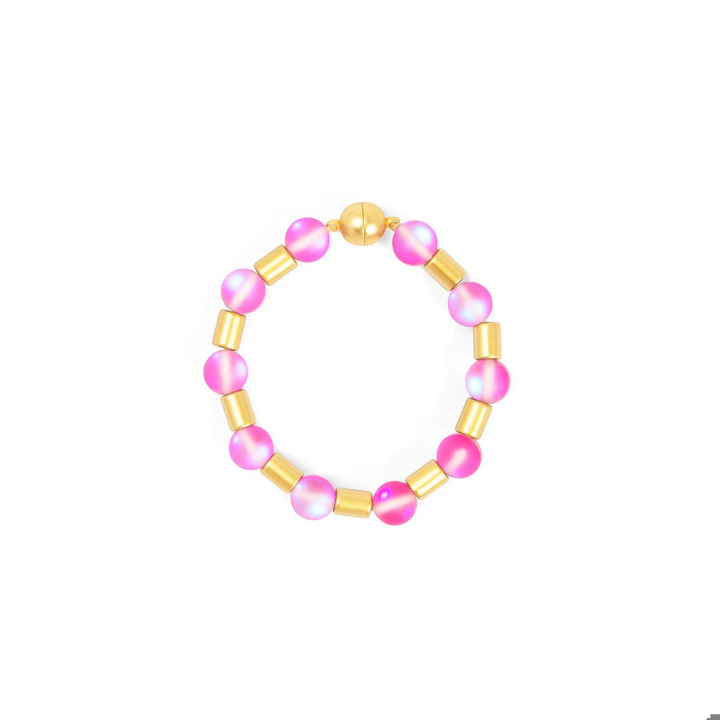 ZENZII Glow Beads Magnet Bracelet-Hot Pink