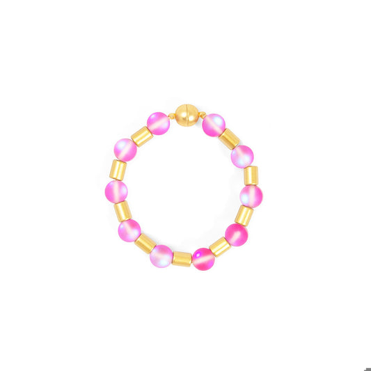 ZENZII Glow Beads Magnet Bracelet-Hot Pink