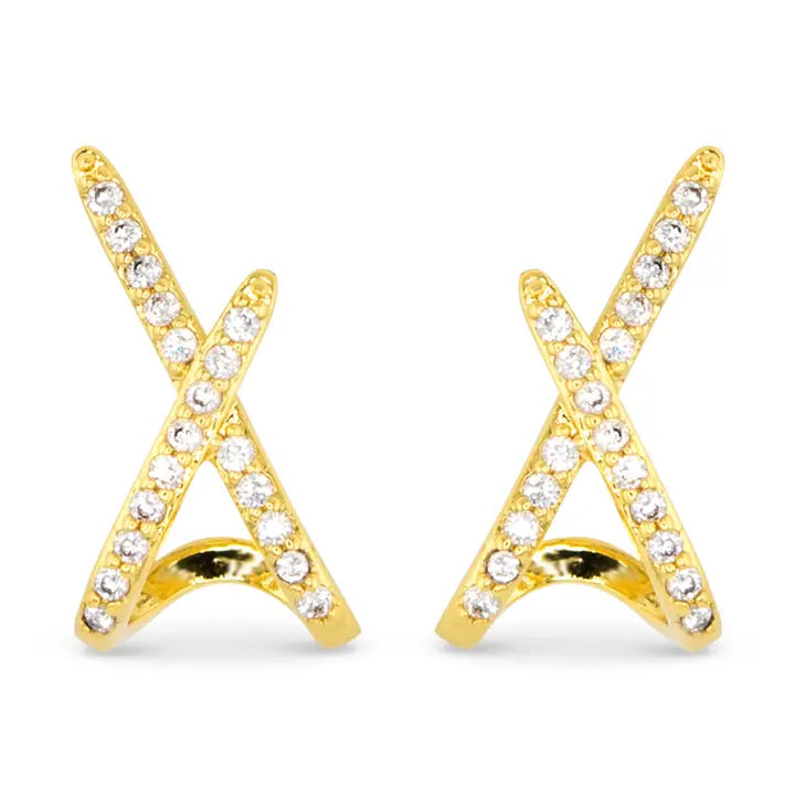 Amanda Blu Gold Cz X Earrings