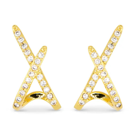 Amanda Blu Gold Cz X Earrings