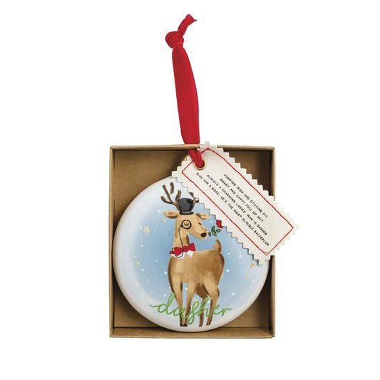 MUD PIE DASHER REINDEER BOXED ORNAMENT