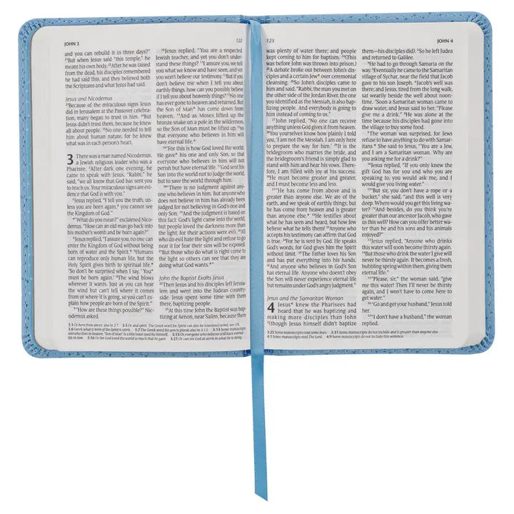 Bible Nlt Infant New Testament Faux Leather, Blue