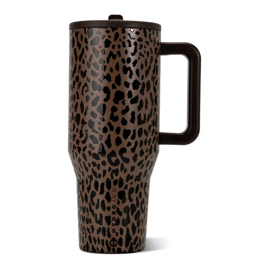 Brown Leopard HydroJug 40 oz Traveler Tumbler