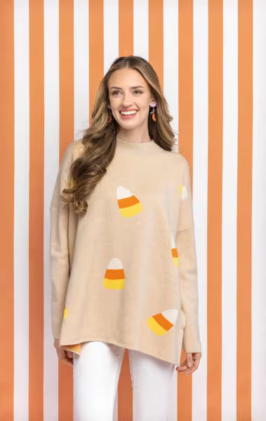 MUD PIE HALLOWEEN JACQUARD ONE SIZE SWEATER
