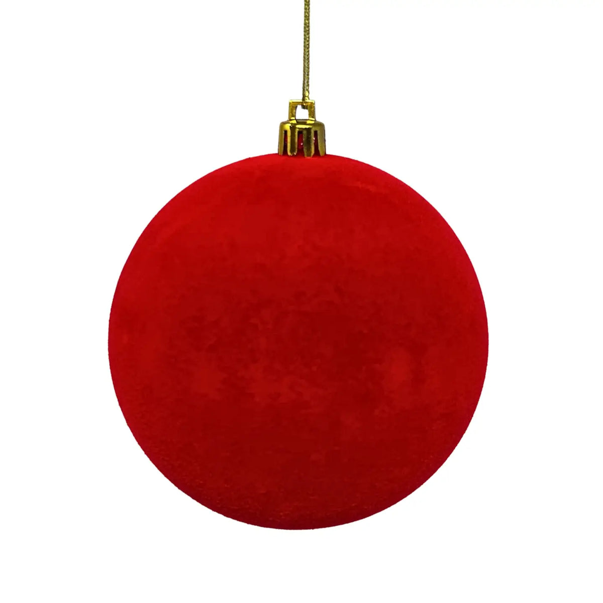 David Christopher's Plastic Flocked Ball Ornament - Cherry Red 4"