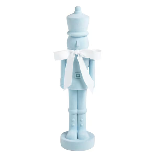MUD PIE BLUE FLOCKED NUTCRACKER SITTER