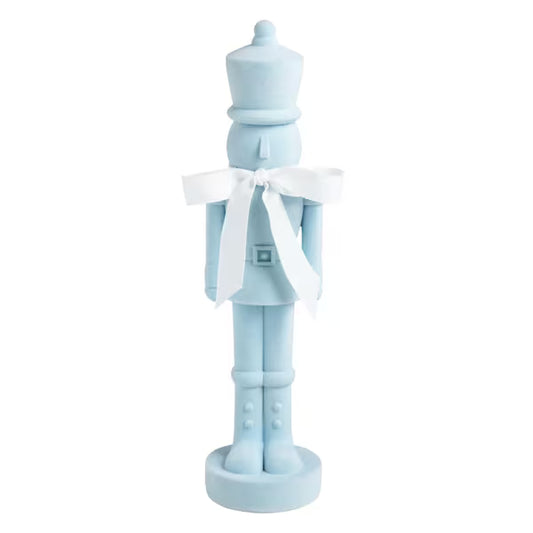 MUD PIE BLUE FLOCKED NUTCRACKER SITTER