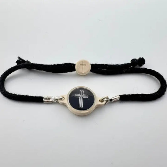 Versible Tap To Pray™ - Survivor Series Handmade Bracelets-Onyx + Cross