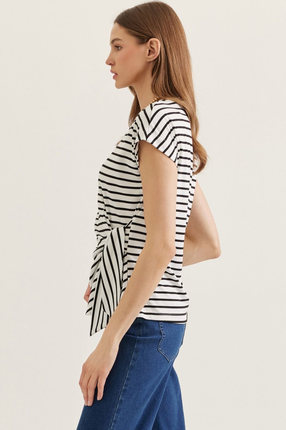 Entro Striped Cap Sleeve Top