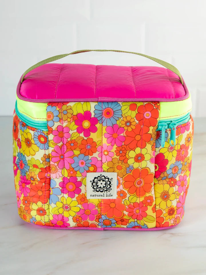 Natural Life Lunchbox Mini Cooler - Yellow Pink Retro Floral