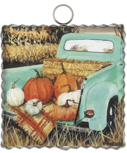 The Round Top Collection Mini Turquoise Truck Print