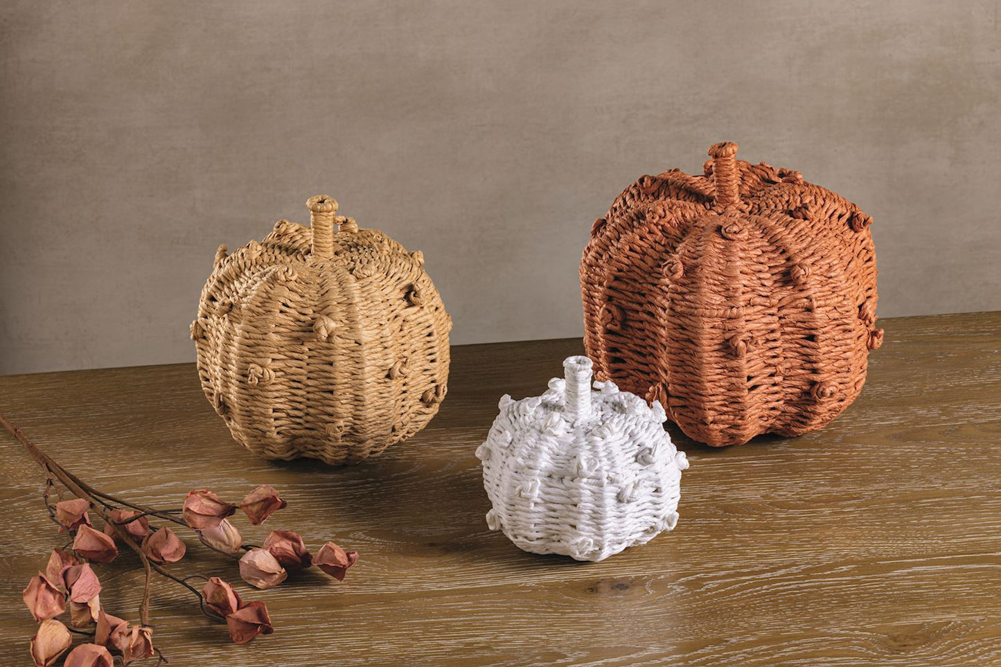 Mud Pie  Orange Woven Knot Pumpkin