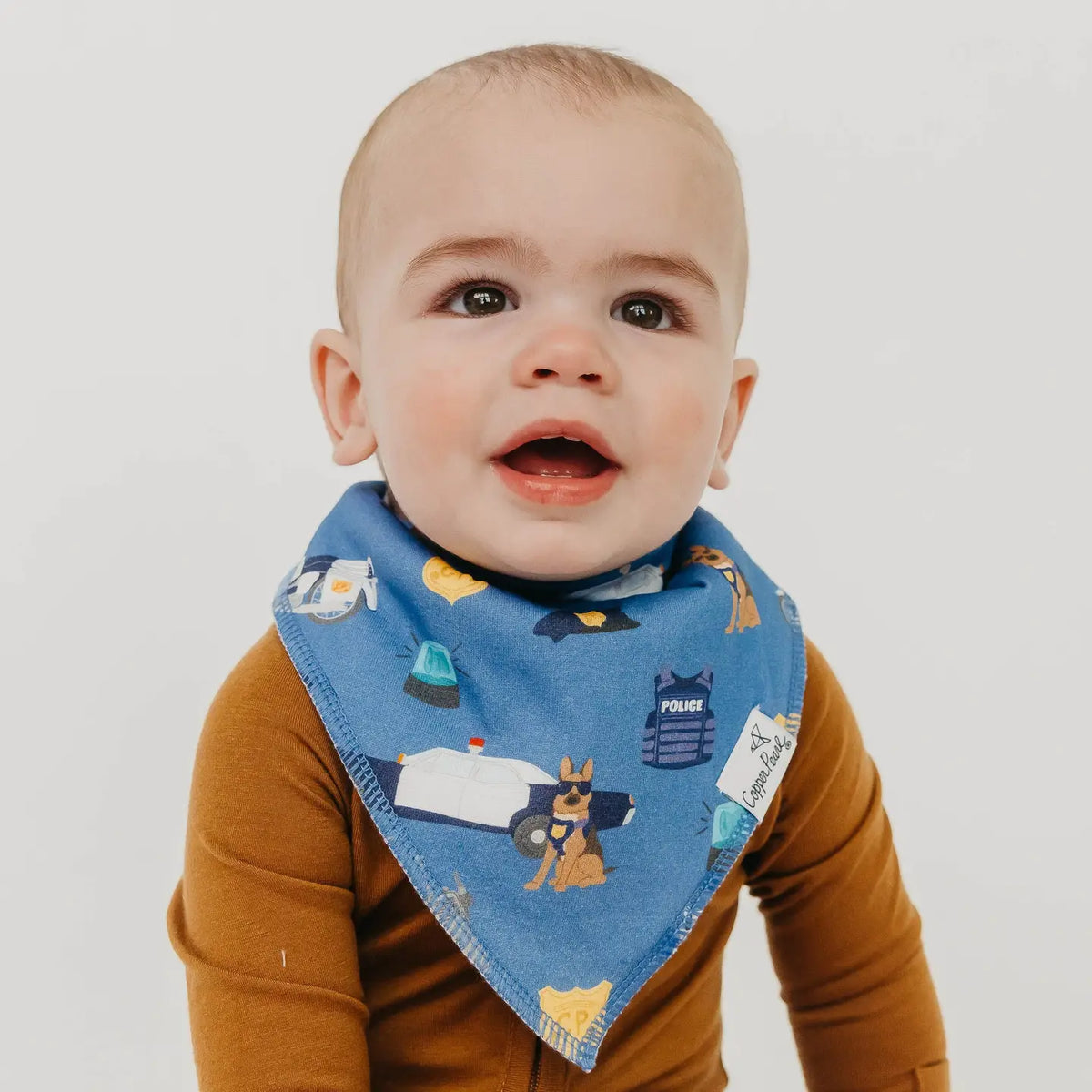 Copper Pearl 4 Pack Baby Bandana Bibs - Police Officer