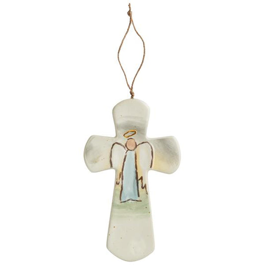 MUD PIE CERAMIC ANGEL NATIVITY CROSS