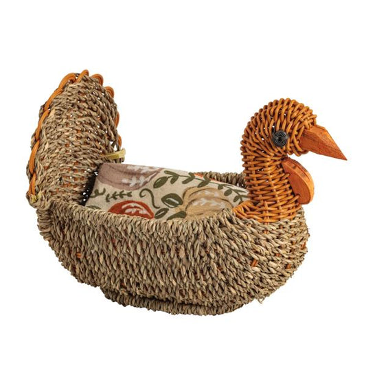 MUD PIE WOVEN TURKEY BREAD BASKET SET