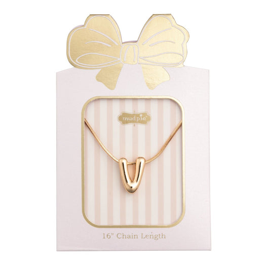 MUD PIE V INITIAL NECKLACE