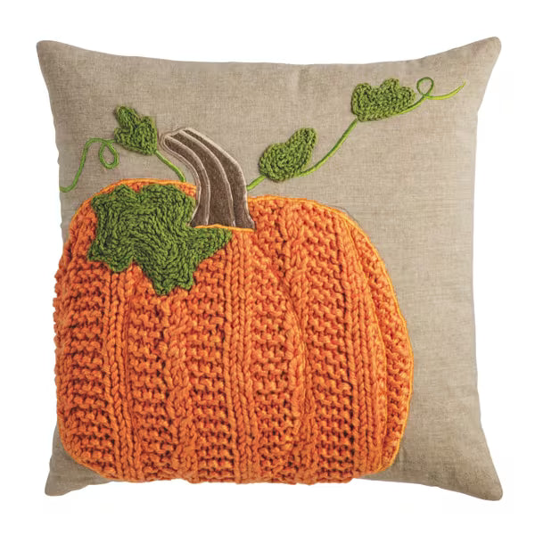MUD PIE SQUARE PUMPKIN VINE PILLOW