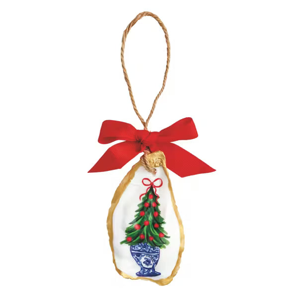 MUD PIE CHRISTMAS TREE TOPIARY OYSTER ORNAMENT