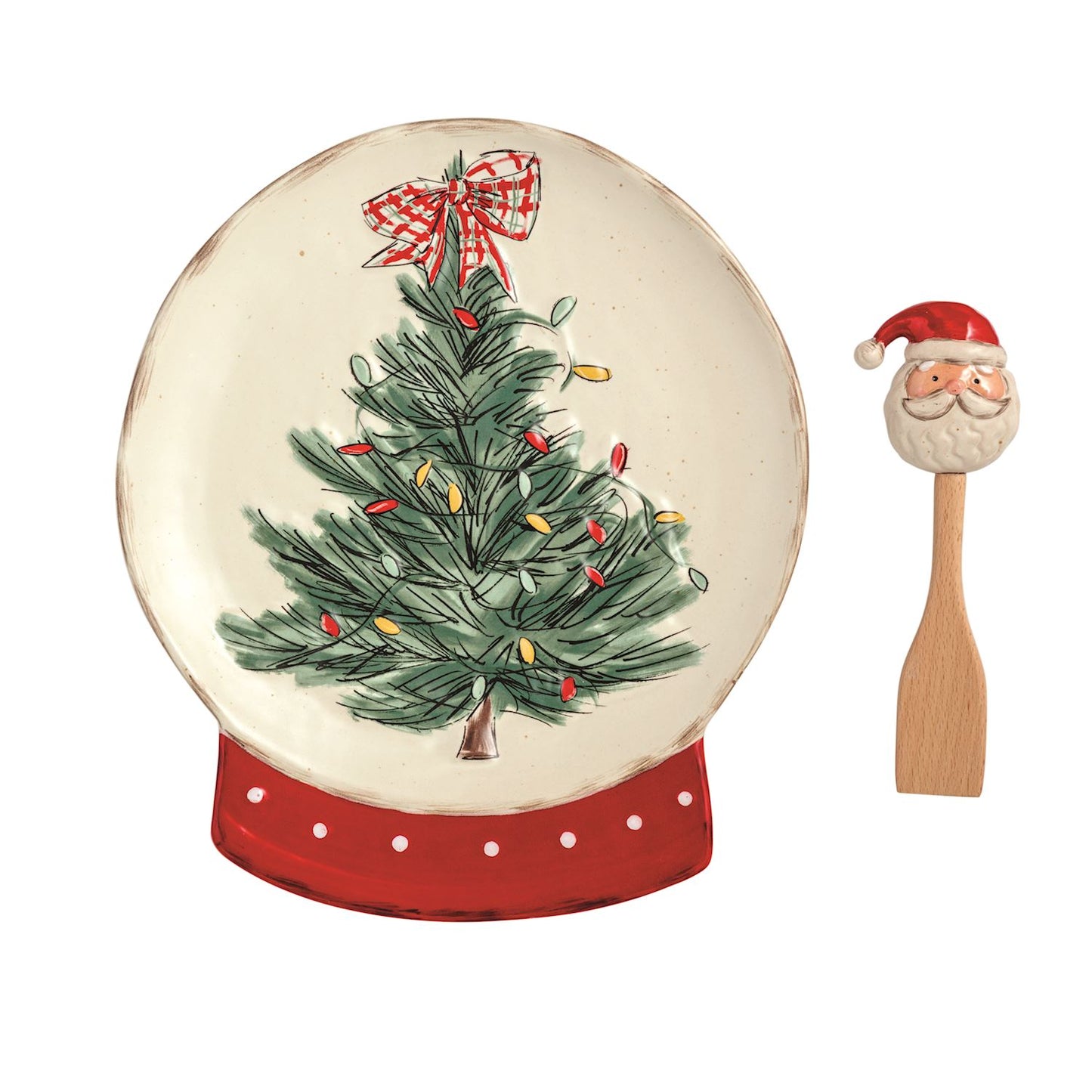 MUD PIE SNOW GLOBE COOKIE PLATE SET