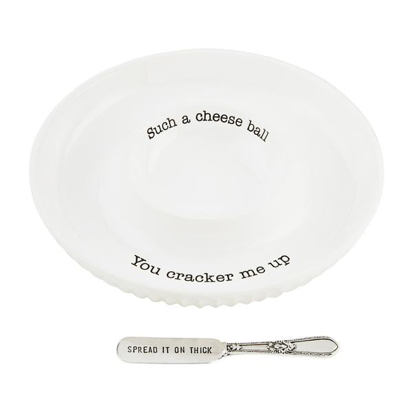 MUD PIE CHEESE BALL SERVING DISH SET