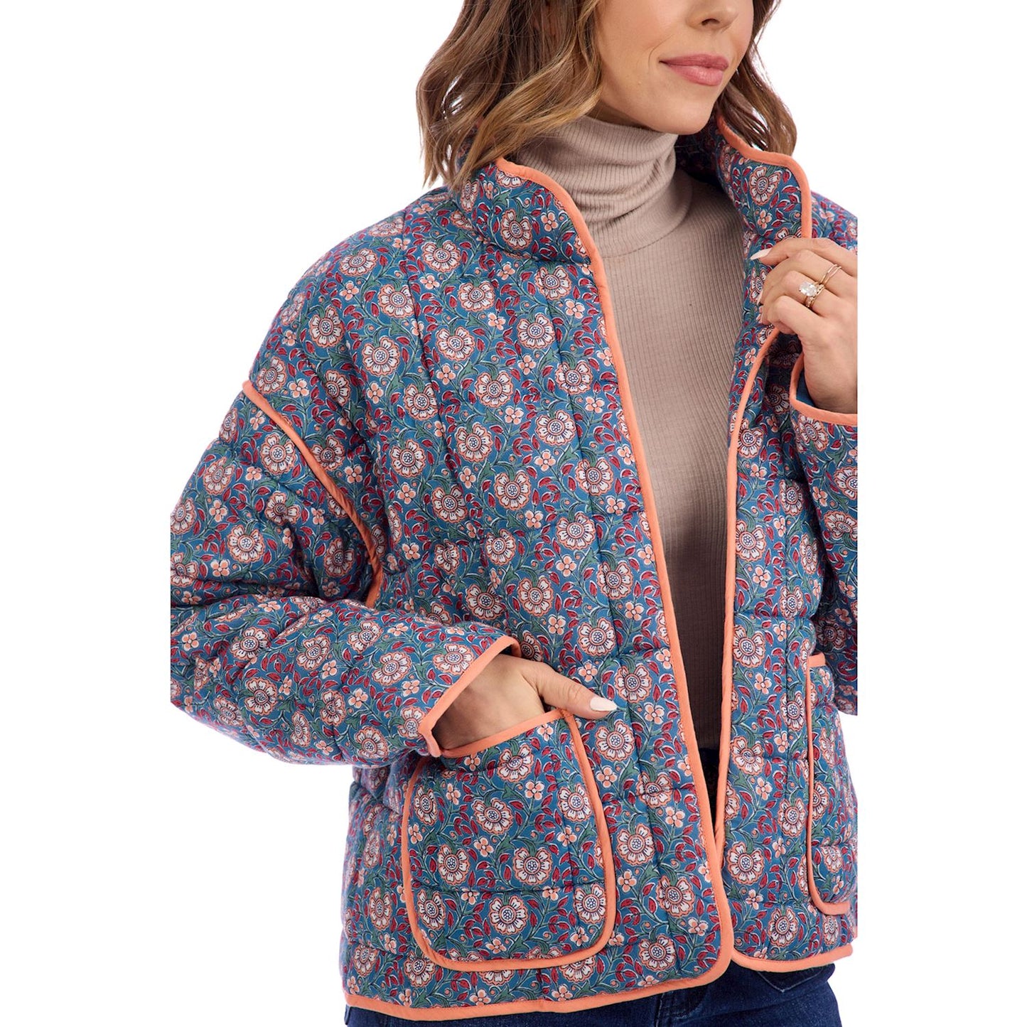 MUD PIE CHER BLOCK PRINT JACKET BL