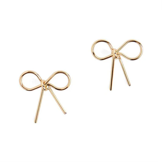 COCO + CARMEN Gold Ribbon Stud Earrings