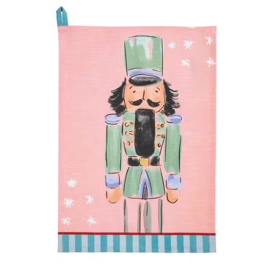 MUD PIE GREEN NUTCRACKER STRIPE TOWEL