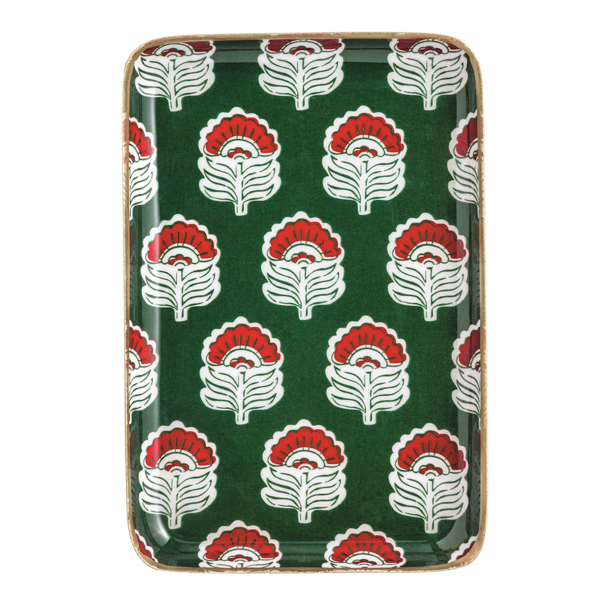 MUD PIE GREEN BLOCK METAL TIDBIT PLATE