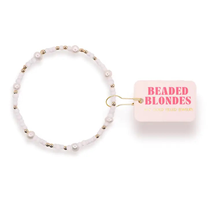 Beaded Blondes White Pearl Sprinkle Bracelet