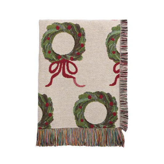 MUD PIE WREATH JACQUARD BLANKET