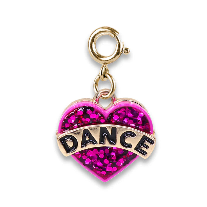 Charm It! Gold Glitter Dance Heart Charm