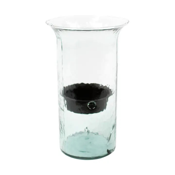 Kalalou Original Glass Candle Cylinder W Rustic Insert - Medium