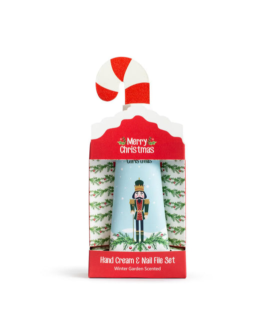 The Royal Standard Nutcracker and Holly Hand Cream and Nail File Set